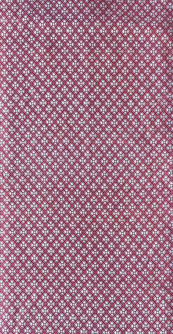 80742: 1960s Japan kimono silk,Patterned fabric with a small white floral design on a salmon colorbackground