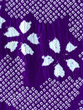 8080: shibori needle marks of hand tie-dyed Purple fabric with white floral patterns