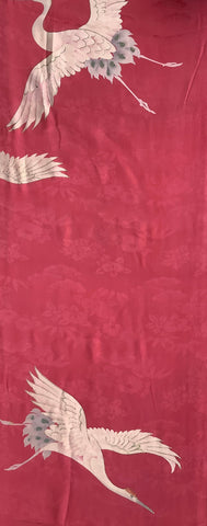 8086: cranes in flight, 1930s Japan silk