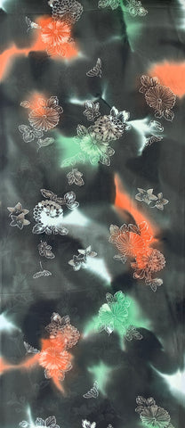 8096: 1980s Japan Kimono Silk, mums long view