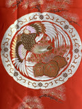 8099 Obi Silk Piece Heavy Japan Silk Phoenix in large center orb
