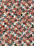 81002: 1960s Chirimen Silk, Floral Maze design, curlicue floral middle view