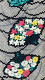 81062-full view: 1930s meisen silk lattice with floral fans, 34inches