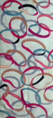 8110: 1930s Japan Silk Piece, 34 inches view; interlocked rings