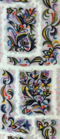 81222:1930s Special Meisen Silk, Art Deco influenced floral and vine motifs