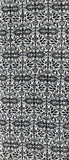 81361: 62in. View 1960s black-and-white geometric-patterned Japanese silk fabric with a repeating ikat-inspired design.