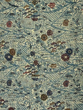 81412: 1920s-1930s Japanese Chirimen Silk Kimono Fabric,AraiHari,.Komon. Mums, Other Motifs- center