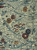 81412: 1920s-1930s Japanese Chirimen Silk Kimono Fabric,AraiHari,.Komon. Mums, Other Motifs, close-up 5
