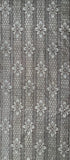 8146: 1960s Japanese Silk Ohshima Tsumugi, 4Petals, Fish-Scale,Bars,Grid,58",AraiHari