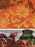 8155: 1950s  Futon Cover Meisen Cotton, middle band closeup Vase, chrysanthemum, marigolds