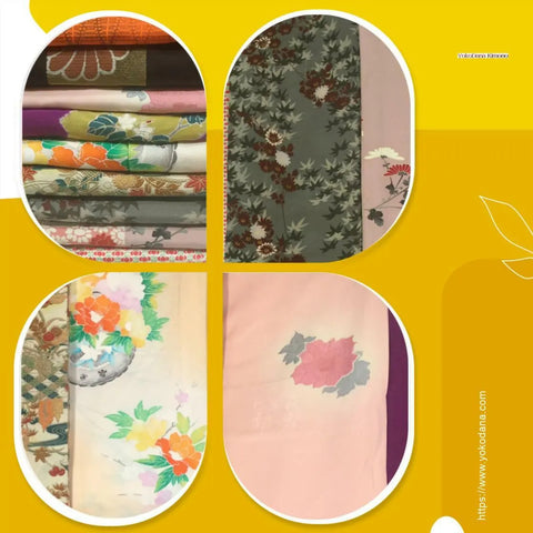 110-C: 10Lbs "C Package" Partials Vintage Japanese Kimono & Scraps, Cutters