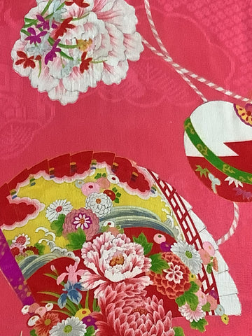 6820: 1930s-50s Japanese Kimono Silk Fabric 52