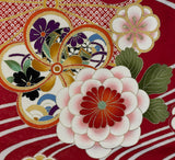 7174: 1990s Furisode Mock Silk, pinwheel