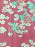 7147:1960s Kimono Silk Fabric, close2