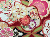7175: 90s Mock Silk Furisode fabric,close