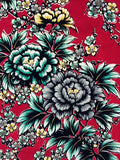 7340:1930s Japan kimono silk, peonies
